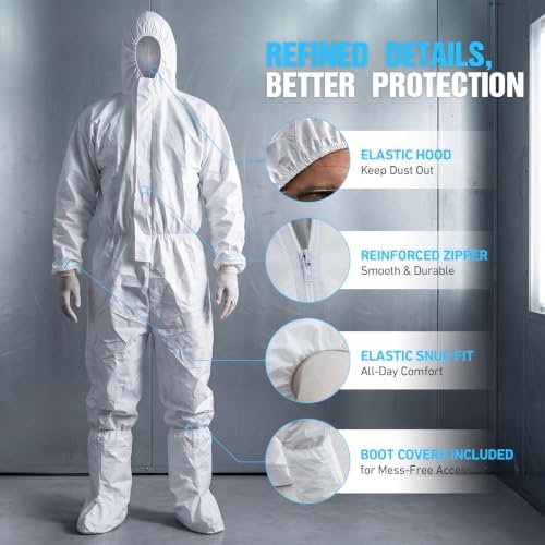 Disposable Hazmat Suit,with Hood & Boot Covers - Image 5