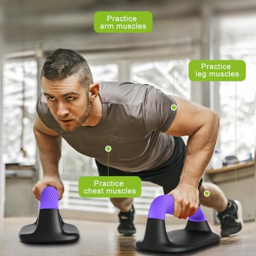 Kipika Push Up Bars, Pushup Stands, Anti-Slip Soft Plastic Push Up Handles, Bottom Anti-Slip Pad, Strength Training Equipment, Perfect for Floor Workout Exercise - Image 2