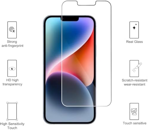 Ailun Screen Protector + Camera Lens Protector for iPhone 14, 3+3 Pack - Image 2