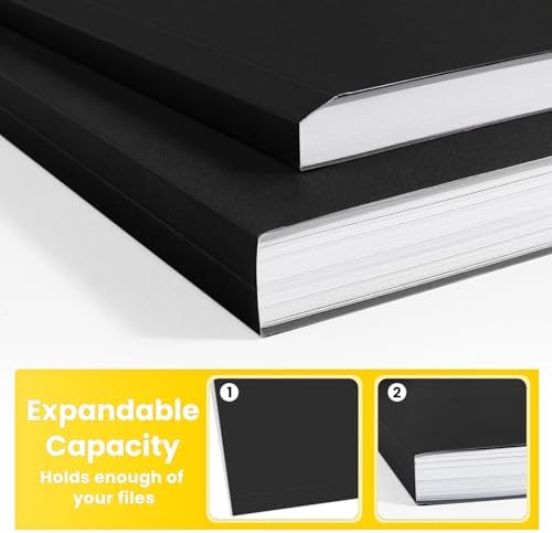 SUNEE File Folders, 30 Pack Manilla Folders 8.5 x 11, Colored File Folders Home Office School Supplies for Documents Files Paper, Black - Image 4