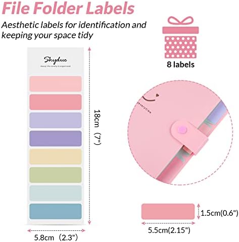 SKYDUE Expanding File Folders with 5 Pockets, Accordion File Organizer with 32 Labels, Portable Document Paper Organizer, Filing Folders, Letter / A4 Size, Pack of 4 - Image 3