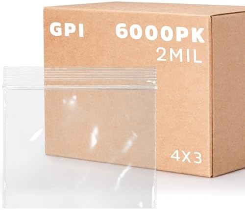 4" x 3" Zip Bags, 6000 Pack, 2 Mil, Reclosable Jewelry Bags, for Coins, GPI by GPI+POLY