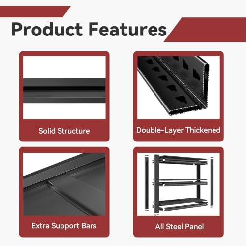 SAWJEC 39" H x 48" W x 18" D Heavy Duty Garage Storage Shelves - Image 7