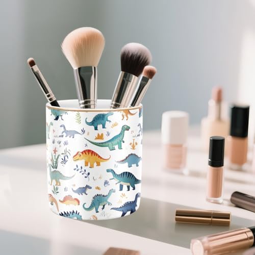 Pen Holder, Pencil Cup for Desk, Cute Makeup Brush Holder, Durable Ceramic Organizer Decor for Room, Office, Classroom, Cute Dinosaur Pattern - Image 3