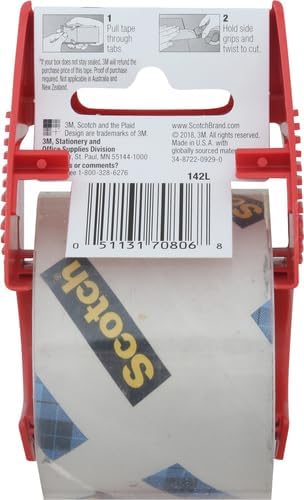 Scotch Heavy Duty Shipping Packing Tape, Clear, Shipping and Packaging Supplies, 1.88 in. x 27.7 yd., 1 Tape Roll with Dispenser (Pack of 2) - Image 3