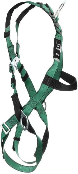 MSA 10197231 V-Form Full Body Safety Harness - Size: Extra Large, D-Ring Configuration: Back/Hip, Qwik Fit Leg Straps, Color: Green, Full Body Harness, Durable, Fall Protection - Image 6