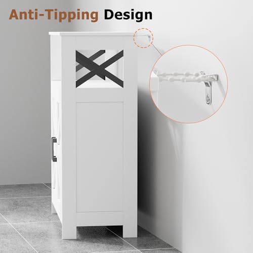 Homhedy Farmhouse Bathroom Storage Cabinet with Doors, Small Floor Cabinet - Image 6
