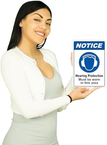 Brimar - 7" x 10" - Hearing Protection Must Be Worn Sign - .055″ Polyethylene Plastic - Bold Text - Easy Installation - Image 3