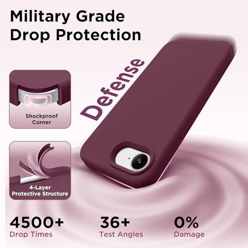 GolbinBox Magnetic for iPhone 17e/16e Case, Silicone Cover, Wine Red - Image 5