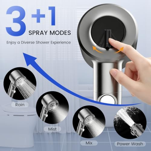 PWERAN Filtered Shower Head with Handheld,High Pressure Shower Heads Filter - Image 6
