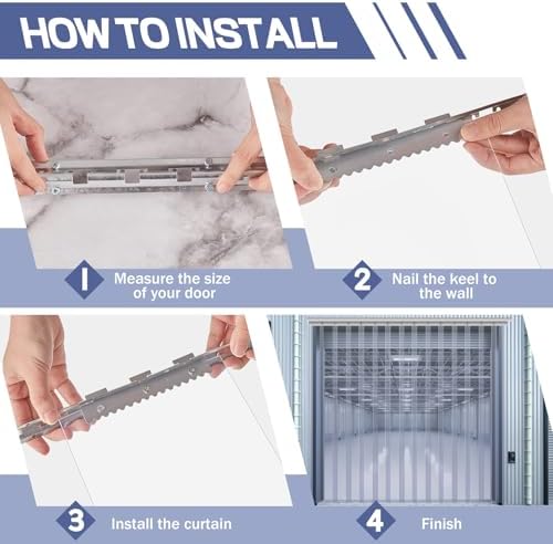 Juexica 48 X 84 Inch Clear Freezer Door Curtain Plastic Strips - Image 4