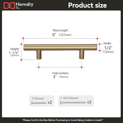 homdiy 100Pack 3in Cabinet Handles Champagne Bronze Kitchen Cabinet Pulls Drawer Pulls for Dresser Drawers - Image 2