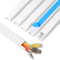 Rindion Cord Hider, 85.2in TV Cable Hider, Cord Covers for Wires on Wall, Self-Adhesive Wire Hider for TV on Wall Cable Management, 6 x L14.2 x W0.94x H0.55in - White by Rindion