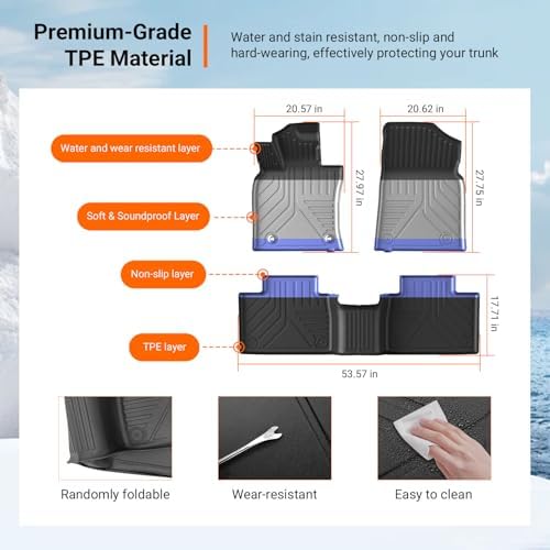 powoq Floor Mats Cargo Mat Compatible with 2025 2026 Toyota Camry - Image 5