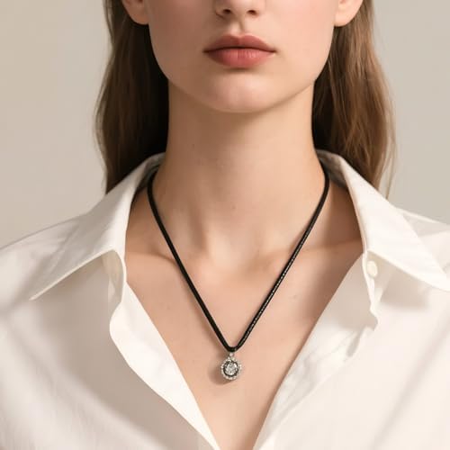 Black Leather Necklace Cord with Clasp Braided Wax Rope Chain for Men Women with Stainless Steel Clasp 2mm Leather Cord Necklace for Pendant - Image 6