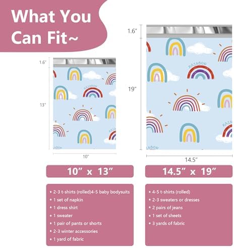 Poly Mailers 14.5x19 Inch, 50 Pack, Rainbow Self-Seal Shipping Bags - Image 2