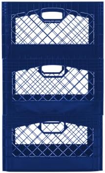 Plastic 24-Quart Rectangle Milk Crate Storage with Handles, 3-Pack - Image 7
