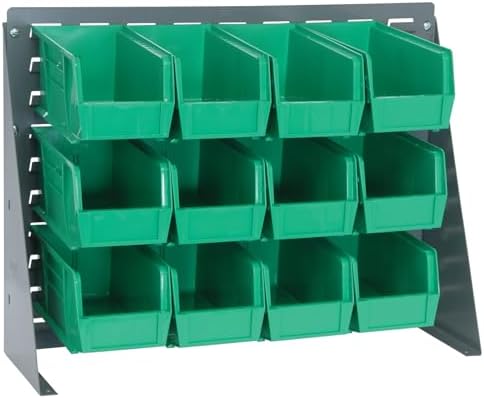 Quantum Storage Systems QBR-2721-230-12GN Ultra Bin Complete Bench Rack Package with 12 Ultra Bins, 27" x 8" x 21" , Green by QuantumStorageSystems