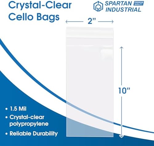 2" X 10" Self-Sealing Cellophane Bags (1000 Count) Clear Treat Bags - Image 2
