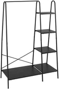 Finnhomy Rustic Clothes Rack, Clothing Rack for Hanging Clothes Heavy Duty Garment Rack with 5 Wood Shelves Freestanding Portable Closet Organizer for Bedroom/Entryway/Boutiques，Matte Black by Finnhomy