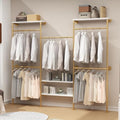 HOMEKAYT Industrial Pipe Clothes Rack with Shelves, Gold Clothing Rack Wall Mounted Heavy Duty Multi-Purpose Storage Clothes Hanging Shelf - 94.5''L Gold by HOMEKAYT