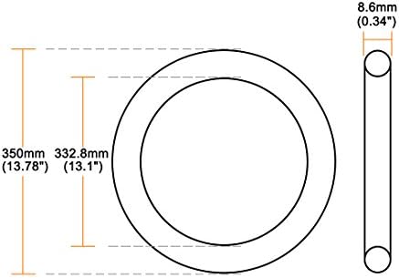 uxcell Nitrile Rubber O-Rings 350mm OD 332.8mm ID 8.6mm Width, Metric Sealing Gasket, Pack of 1 - Image 2