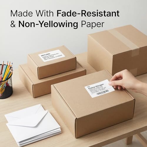 2 1/3" X 3 3/8" Matte White Printable Labels (100 Sheets, 800 Stickers) - Image 6