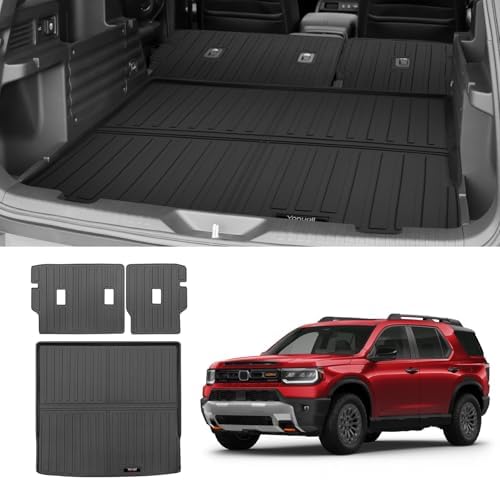 Custom for 2026 Honda Passport Cargo Mats Trunk Liner and Rear Seat Backrest Mats All Weather TPE Protection Mat Accessories (for 2026 Honda Passport) - Image 3