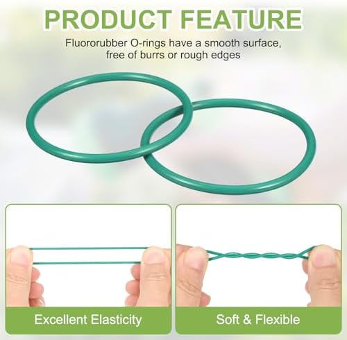 60pcs Fluorine Rubber O-Rings 9mm OD 4mm ID 2.5mm Width - Image 4