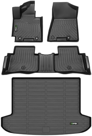 All Weather Car Floor Mats & Cargo Liner for Hyundai Tucson 2016-2021 (No Hybrid Models) Custom Fit Full Set Accessories - Black by HAFIDI