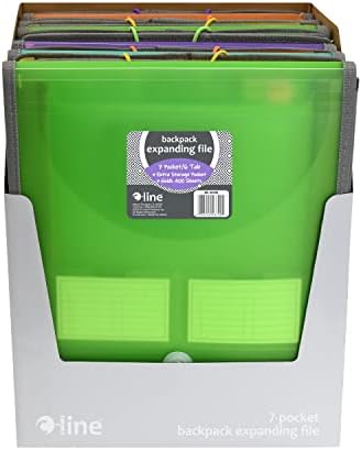 C-Line 7-Pocket Vertical Backpack File, Assorted, 1" x 10 1/4" x 12 3/4" (Pack of 2) - Image 6