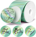 2 Inch Holographic Thermal Sticker Labels,Rainbow Glitter Finish, Water-Proof & Tear-Resistant Label, No Residue Removable Label for Price/Name Tag, Logo Design,Light Green, (200Labels/Roll) by FLYQGGO