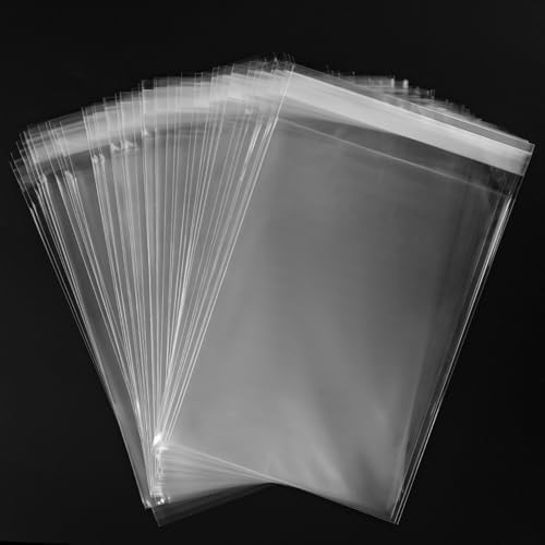 240Pcs 5x7 Inch Clear Self Sealing Cellophane Bags, 2 Mil Thick by Aubeco