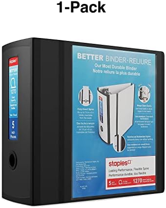 Staples Better Binder, 5 Inch Extra-Capacity D-Ring, Black, 2-Pack - Image 7