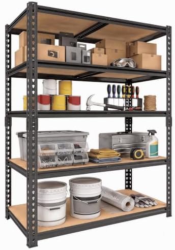 2400LBS Garage Shelving, 28" Wx12 Dx60 H Metal Storage Shelves by Unknown