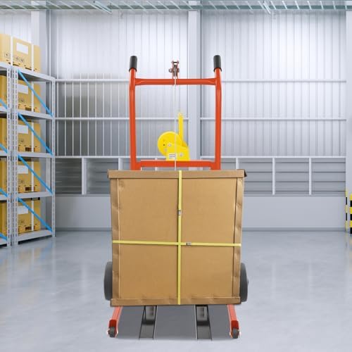 Hydraulic Material Lift Winch Stacker, Pallet Truck Dolly, Adjustable Stacker Fork Lift, 330 Lbs 40" Max Lift with 9" Casters, Removable Lifting Platform for Warehouse, Factory, Workshop - Image 3