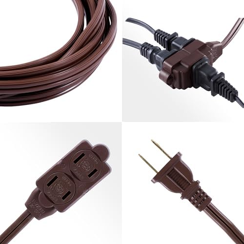 GE 3-Outlet Extension Cord with Multiple Outlets 15 Ft Power Strip 2 Prong - Image 4