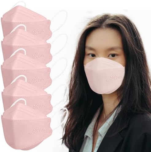 Borje KN95 Face Masks, 100 Pcs Disposable Face Masks, Pink Mask Against PM2.5 from Fire Smoke & Dust Filter Efficiency 95% by Borje