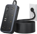 NTONPOWER Power Strip 15 Ft Cord, 10 Widely Spaced Outlets, 4 USB Port(2 USB C Port), Ultra Thin Flat Plug Extension Cord 15 Feet for Home Office Garage, Black by NTONPOWER