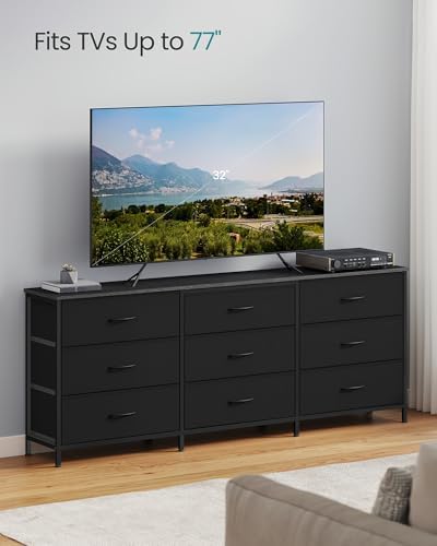 SONGMICS Dresser with 9 Fabric Drawers, TV Stand for TVs Up to 70 Inches - Image 4