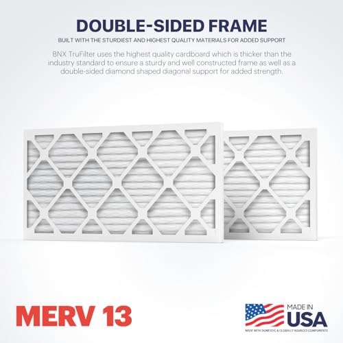 BNX TruFilter 12x30x1 Air Filter MERV 13 (4-Pack) - MADE IN USA - Electrostatic Pleated Air Conditioner HVAC AC Furnace Filters for Allergies, Pollen, Mold, Bacteria, Smoke, Allergen, MPR 1900 FPR 10 - Image 4