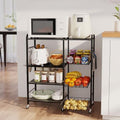 HapiRm Rolling Kitchen Microwave Cart - 4 Tier Microwave Table Stand with Pull-Out Baskets, Coffee Bar Baker's Rack with Wheels Rolling Storage Cart Organizer Shelf for Living Room Office, Balcony by HapiRm