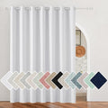 NICETOWN White 100% Blackout Linen Insulated Patio Curtain 95 inch Long by NICETOWN