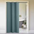 NICETOWN Faux Folding Accordion Doors, Front Door Curtains for Doorway, Privacy Blackout Living Room Bedroom Divider/Sliding Patio Decor Decoration (1 Panel, 9ft Tall x 5ft Wide, Greyish Blue) by NICETOWN