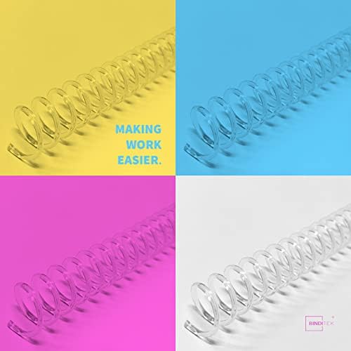 Binditek 50 Pack Plastic Spiral Binding Coils, 6mm(1/4"), 30 Sheet Capacity, 4:1 Pitch, Clear, 48Loops, for Letter Size, for Students and Coworkers - Image 6