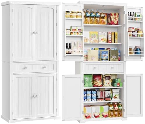 VASAGLE Pantry Cabinet, Freestanding Tall Cupboard with a Drawer by VASAGLEbySONGMICSHOME