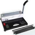 MAKEASY Comb Binding Machine - Punch 12 Sheet, Easy Punch No Jam, Heavy-Duty Metal Build, Book Binder for Office Reports & Home School Projects, Includes 100 Combs, Letter/A4/A5 Compatible by MAKEASY