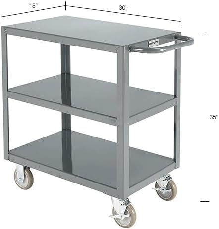 Global Industrial Steel Utility Cart w/2 Shelves, 1200 lb. Capacity, 30" L x 18" W x 35" H - Image 5