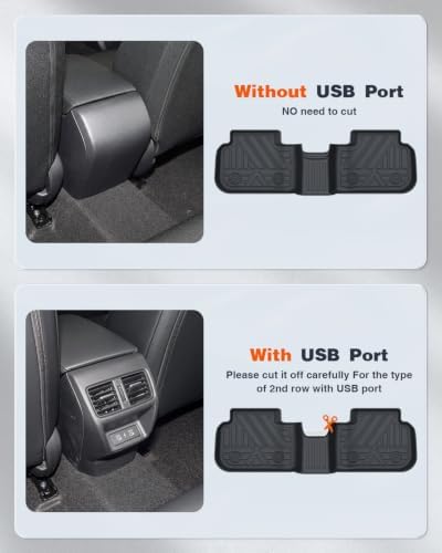 Floor Mats for 11th Gen Honda Civic 2026 2025 2024 2023 2022 Sedan (Fits Rear Seats with or Without USB Ports), All Weather TPE Car Floor Liners,1st & 2nd Row & Trunk Liner,Black - Image 2