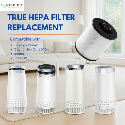 Nispira TD-1300 CL-6070A TAP01 4-in-1 True HEPA Replacement Filters Compatible with Tredy TD-1300, Tenergy Renair, Cool-Living, BEABA Nursery Air Purifier, 1 Pack - Image 3